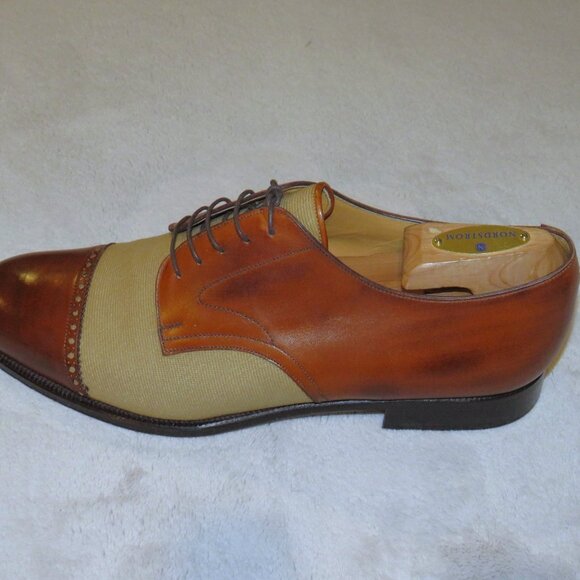 Esquire by Edward Green Brown Leather Canvas Spectator Shoes US 9 main image 8